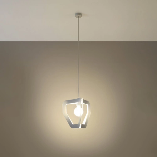 Lampa wisząca Tres biała nowoczesna metalowa do salonu, kuchni lub nad wyspę 33 cm