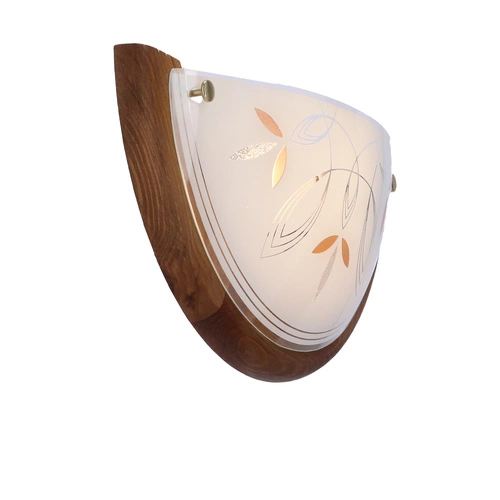 Plafon Rustica drewniany klasyczny do jadalni i przedpokoju E27 biały dąb 30 cm