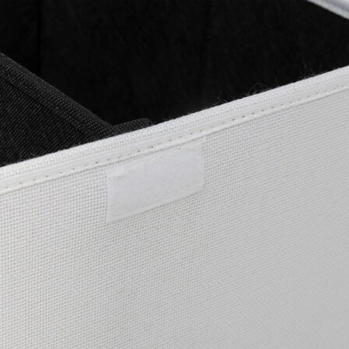 Kosz na pranie do łazienki Colorama 74l biały składany dwukomorowy z MDF i tkaniny 5five