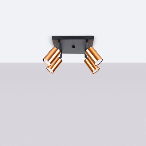 Plafon sufitowy WINX 4 czarny miedź nowoczesny do salonu i sypialni stalowy 25 cm