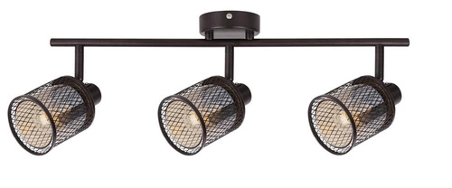 Lampa sufitowa Canabera kawowe złoto  3x40W E14 klosz bursztynowy