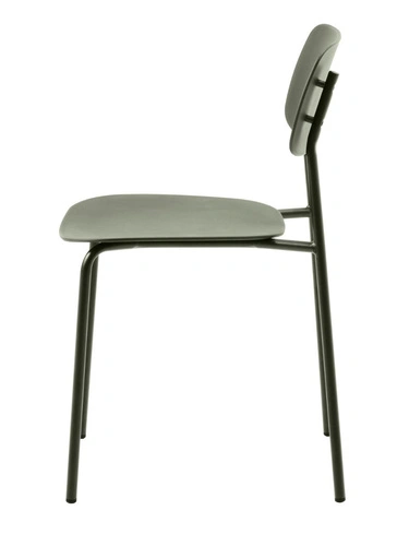 Krzesło do jadalni Kirkland oliwkowe nowoczesne z tworzywa