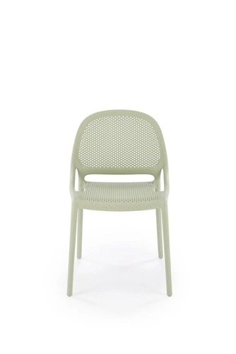Krzesło Lynette miętowe do jadalni i ogrodu z tworzywa sztucznego, łatwe czyszczenie, sztaplowane
