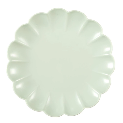 Talerz deserowy okrągły Iris 20,5 cm zielony jasny Intesi do ciast i przekąsek