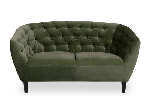 Sofa dwuosobowa Ria Actona welurowa zielona glamour do salonu 150 cm elegancka