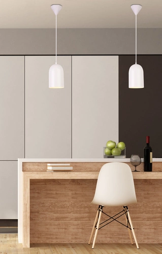 Lampa wisząca Oss biała nowoczesna metalowa do jadalni i nad stół Ledea 110 cm