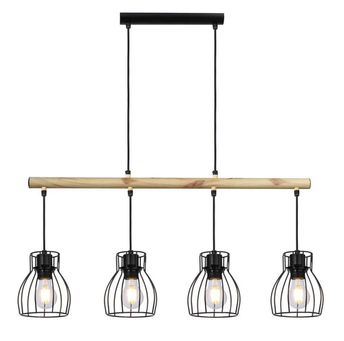 Lampa wisząca Bernita czarna loftowa 4-punktowa do salonu, kuchni lub nad stół