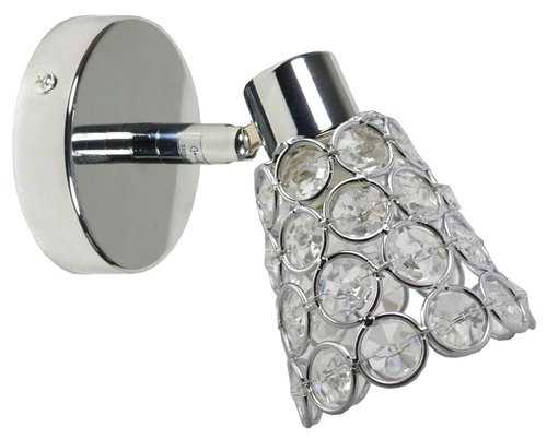 Kinkiet ścienny glamour Glossy chrom z kryształkami regulowany do salonu i sypialni CANDELLUX