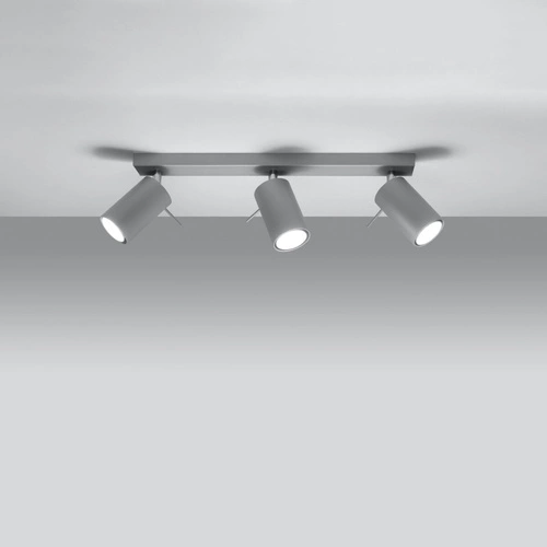 Plafon sufitowy RING 3 szary nowoczesny metalowy do salonu, kuchni lub sypialni