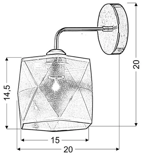 Kinkiet ścienny Nosja chrom nowoczesny glamour do salonu i sypialni metalowy 20 cm