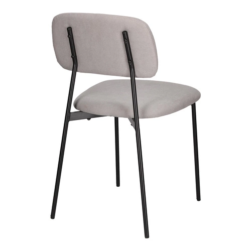 Krzesło tapicerowane Esther szare jasne do jadalni nowoczesne skandynawskie na metalowych nogach