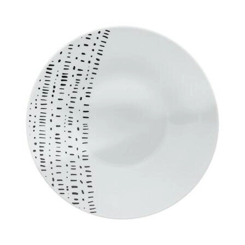 Porcelanowy zestaw obiadowy Berbere 18 elementów biało-czarny do jadalni zmywarka mikrofalówka