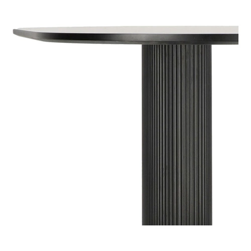 Stół do jadalni Maxim czarny owalny nowoczesny na jednej nodze 120x70 cm Intesi