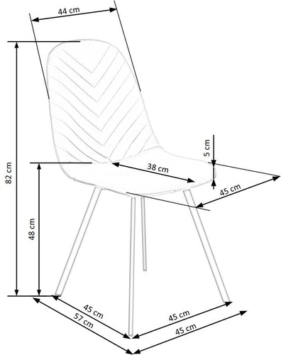 Krzesło tapicerowane welurowe Jeanne szare do jadalni i salonu nowoczesne na czarnych nogach Intesi