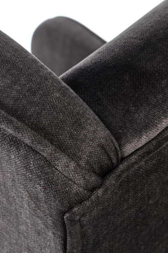 Fotel uszak Caitano skandynawski do salonu antracytowy tapicerowany z podłokietnikami Intesi