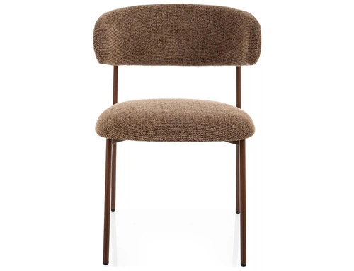 Krzesło Pasco Slim Intesi tapicerowane brązowe do jadalni i salonu