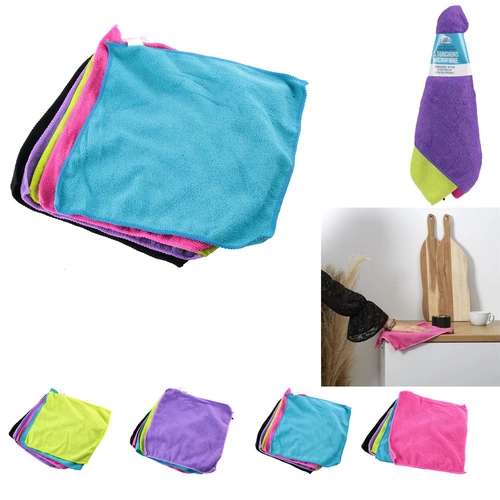 Zestaw 5 ścierek z mikrofibry 30x28cm     kolorowe