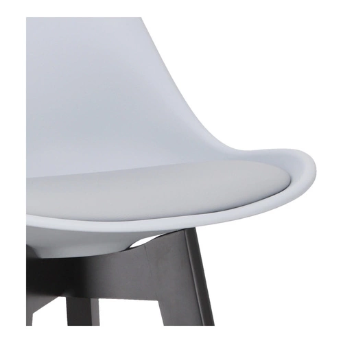 Stołek barowy Norden wood black low PP    szary