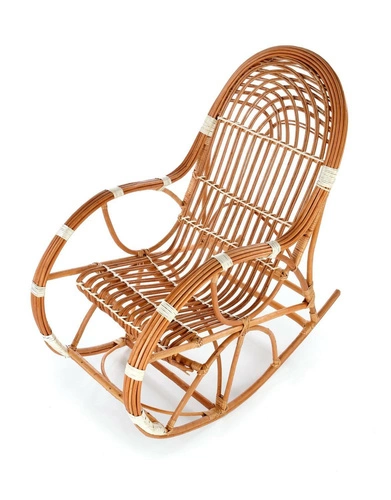 Fotel bujany Kalma wiklinowy boho do salonu i na taras naturalny retro wygodny