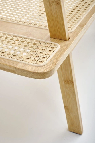 Intesi Boho wieszak stojący do przedpokoju bambusowy z półką rattanową naturalny 168 cm