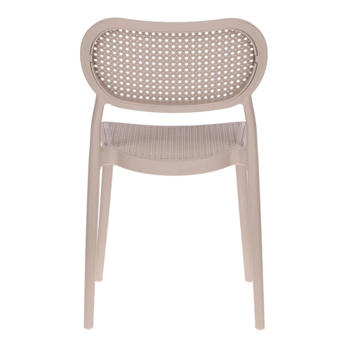 Krzesło ogrodowe Bilto taupe Intesi z polipropylenu, łatwe czyszczenie, sztaplowane boho