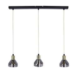 Lampa wisząca Gregory czarny brąz 3x40W  E14 klosz dymiony