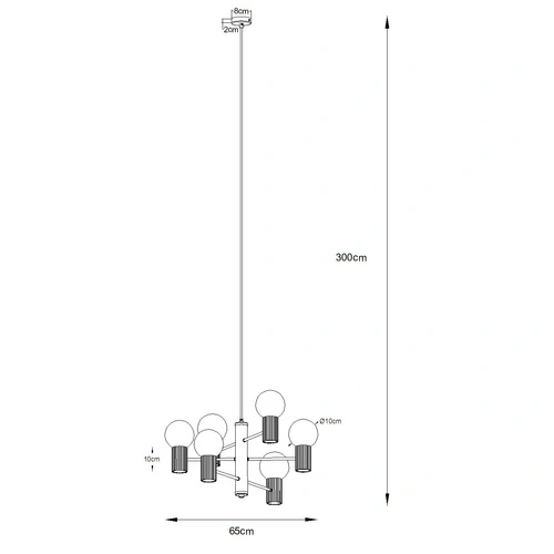 Żyrandol nowoczesny HALO 6 burgund lampa sufitowa do salonu i jadalni 64 cm