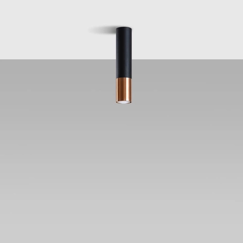 Plafon sufitowy LOOPEZ czarny miedź nowoczesny metalowy do salonu i kuchni Sollux