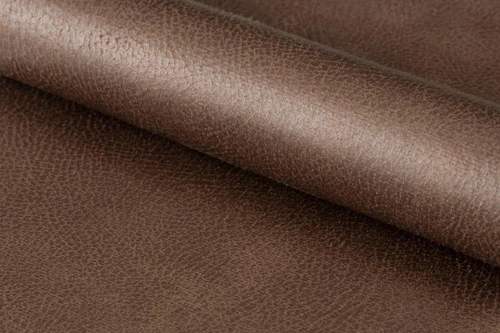 Krzesło do jadalni Kira Actona tapicerowane ekoskóra brązowe na czarnych płozach nowoczesne