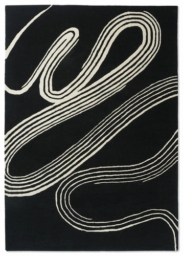 Dywan wełniany nowoczesny Decor Flow Caviar 250x350 cm do salonu łatwy w czyszczeniu