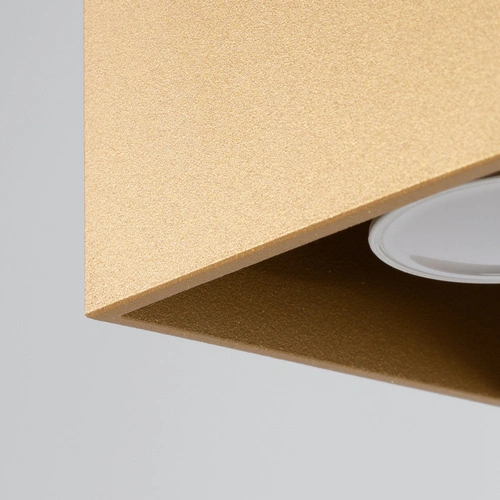 Plafon sufitowy kwadratowy QUAD 1 złoty metalowy nowoczesny do salonu SOLLUX LIGHTING