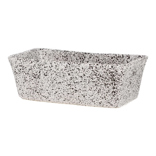 Keksówka ceramiczna Intesi Piedra 28 cm biało-czarna, prostokątna forma do pieczenia chleba