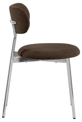 Krzesło Lyric Actona brązowe chromowane tapicerowane do jadalni