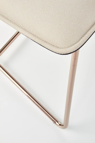 Krzesło tapicerowane Lirena kremowe ze złotymi nogami do jadalni nowoczesne Intesi