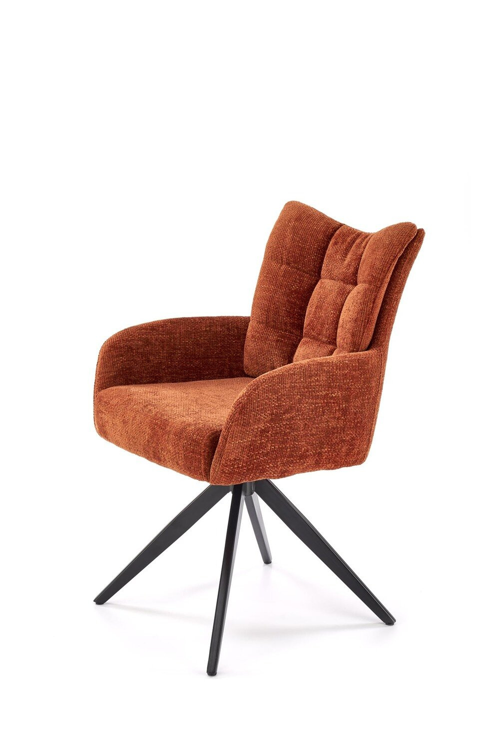 Krzesło obrotowe tapicerowane Dahlia cynamonowe z podłokietnikami do jadalni i biura Intesi