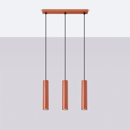Lampa wisząca LAGOS 3L ochra czerwona