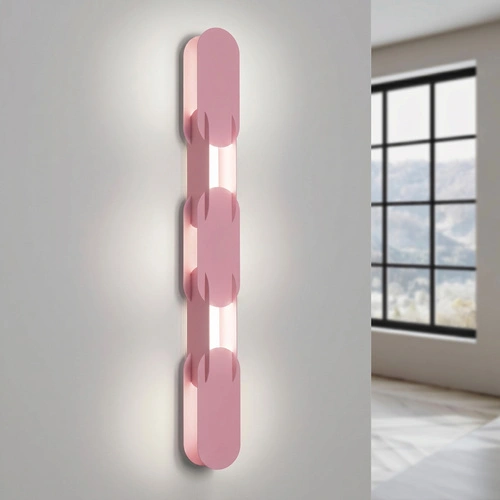 Kinkiet ścienny CHAIN 91 różowy LED nowoczesny do salonu
