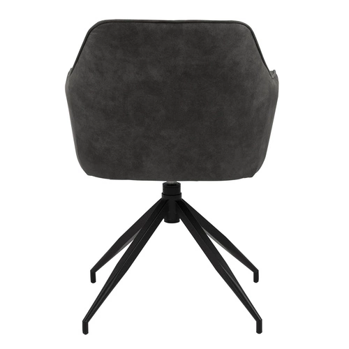 Krzesło tapicerowane Brenda Actona szare obrotowe z podłokietnikami do jadalni nowoczesne