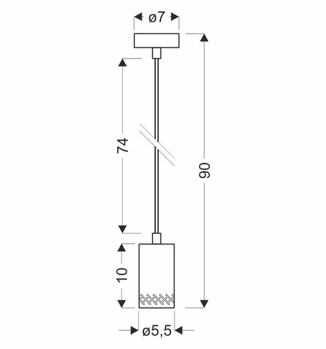 Lampa wisząca Tubo czarny 1x25W GU10  klosz 10cm drewniany