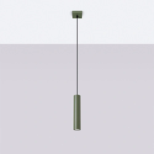 Lampa wisząca loftowa Lagos zielona oliwka regulowana do salonu i kuchni 1-punktowa