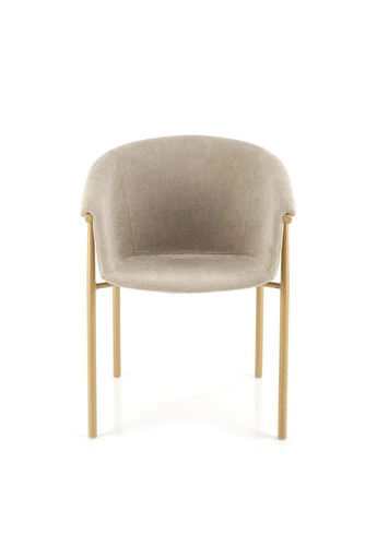 Krzesło tapicerowane Mathilde beżowe z podłokietnikami do jadalni nowoczesne Intesi