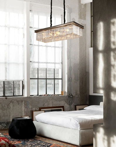 Kryształowy żyrandol SPARKLE SINGLE 100 cm nowoczesny antracyt do salonu lub nad stół