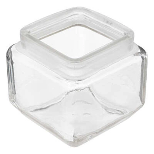 Kwadratowy szklany słoik 0,85L z sosnową pokrywką