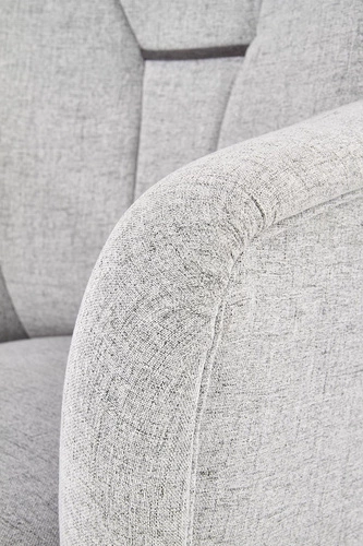 Fotel uszak Puple szary do salonu skandynawski tapicerowany na drewnianych nogach Intesi