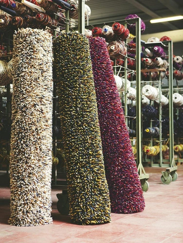 Dywan shaggy wełniany Shaggy Rocks Mix III 250x350 zielony nowoczesny do salonu Carpets&More