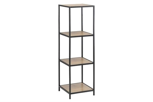 Regał metalowy Seaford VI Actona nowoczesny na książki do salonu i biura 119,5 cm czarny