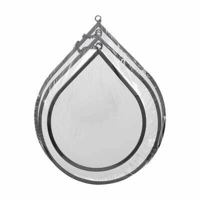 Zestaw 3 luster Drop owalnych w czarnej ramie loftowych na ścianę do przedpokoju