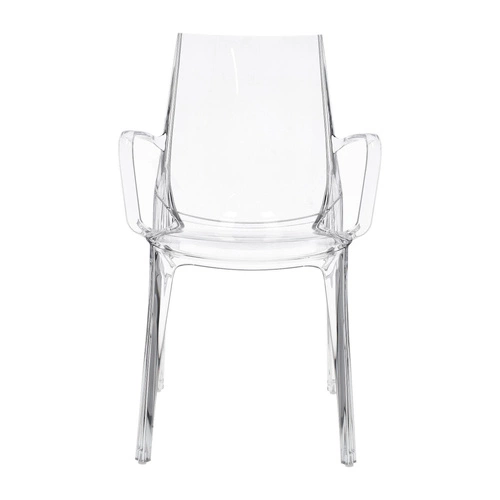 Krzesło Vanity SCAB Design transparentne do jadalni nowoczesne sztaplowane z podłokietnikami