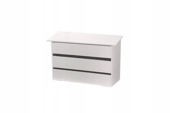 Komoda biała z 3 szufladami Intesi nowoczesna do szafy lub sypialni 86 cm