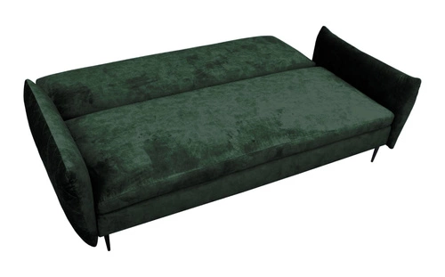 Sofa rozkładana Cecile z funkcją spania do salonu skandynawska zielona z pojemnikiem